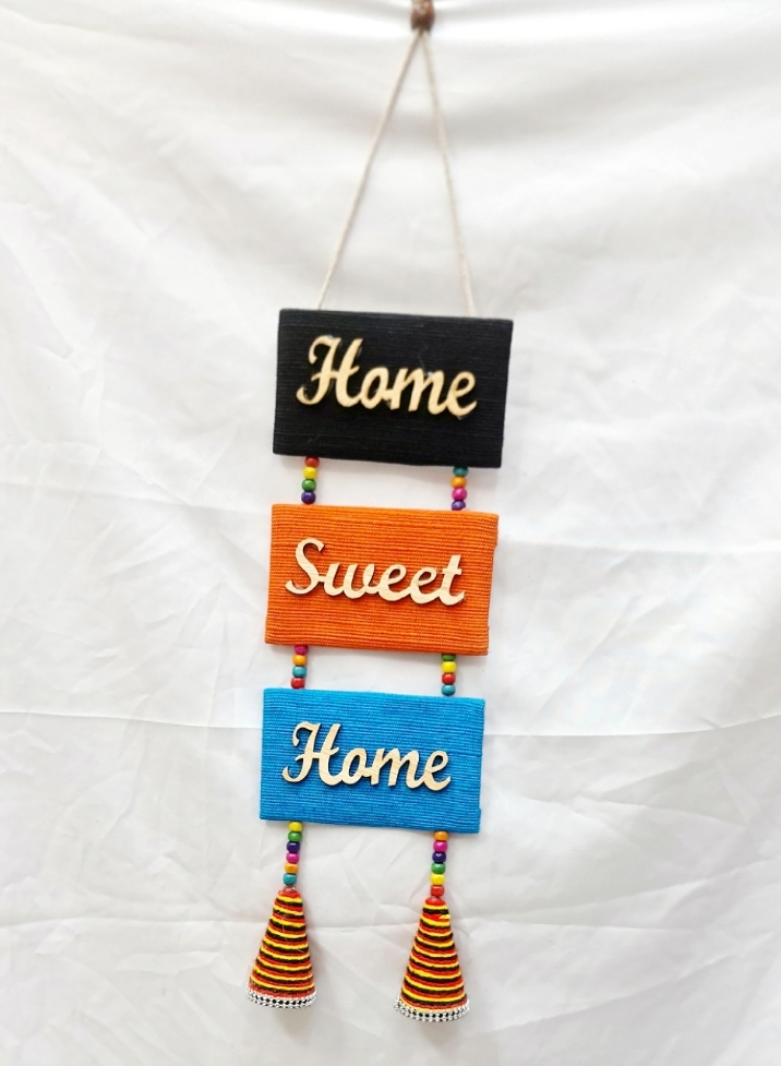 Picture of Handicraft  wall hanging "Home Sweet Home" jute material beautiful home