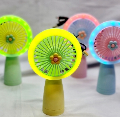 Picture of Portable mini rechargeable travel fan for indoor and outdoor usePremium Quality - Rechargeable Folding Fan With LED Light- Signifying Quality - Simple to Use
