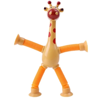 Picture of Pop Tubes Sensory Suction Cup Plastic Toy Deformable Novelty Telescopic Giraffe Fidget Toys Bellows Stress Relief Sq...