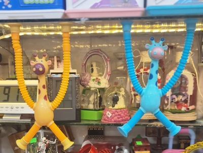 Picture of Pop Tubes Sensory Suction Cup Plastic Toy Deformable Novelty Telescopic Giraffe Fidget Toys Bellows Stress Relief Sq...