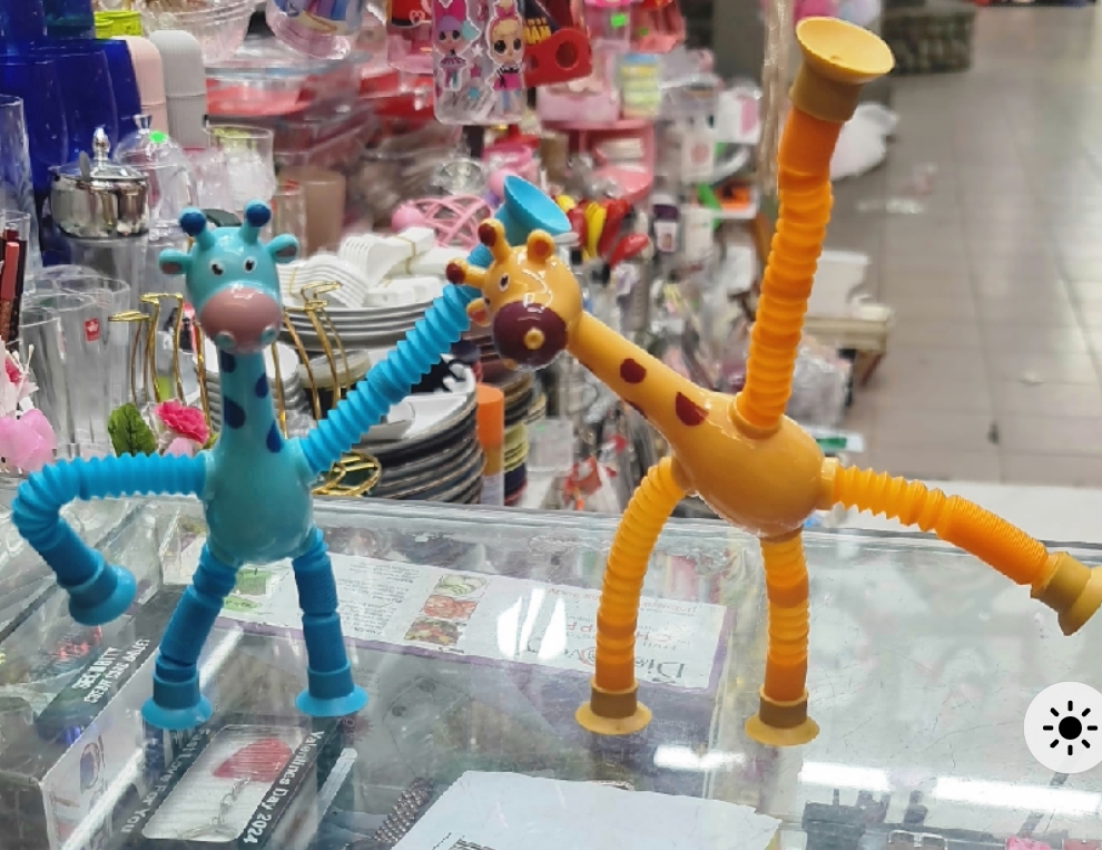 Picture of Pop Tubes Sensory Suction Cup Plastic Toy Deformable Novelty Telescopic Giraffe Fidget Toys Bellows Stress Relief Sq...