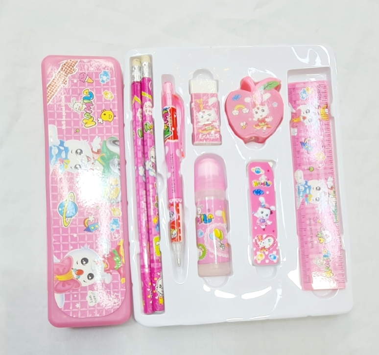 Picture of Stationary Set give set pencil set 9pc - Blue/Pink Back To School Gift Set For Kids - aney question give set
