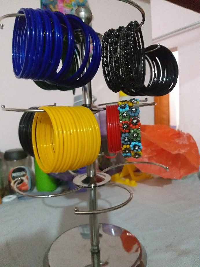 Picture of Organize bangles stand steel bangle organizer Rotation bracelet rack Stainless steel Churi alna Jewellery
