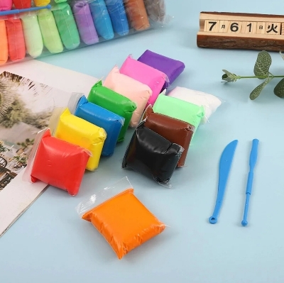 Picture of 12 pcs-1pac Air Drying DIY soft Super clay/craft ideas for your baby/kids funny toy for kids and very enjoyable gift for children
