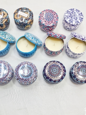 Picture of Home Decor | Gorgeous Casa Any3 lpc Scented Candles Iron Box Soy Wax Scented Dried Flower Aromatherapy Candle Birthday Candle Home Hotel Wedding