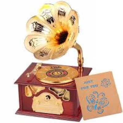 Picture of 1pc, New Music Box, Retro Phonograph Music Box Decoration Ornament Musical Box Table Desk Decoration Valentine's Day Gifts