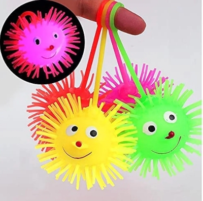 Picture of Lighting Puffer Soft Ball Rubber soft octopus ball Lighting Puffer Octopus Soft Rubber Ball-1 Piece Verbier Led Lights Puffer Toys Balls Stress Relief Toy Set Flashing Puffer Ball Toys Squishy Smiley Face Balls Playing Fun for Children Boys Girls Set of 2