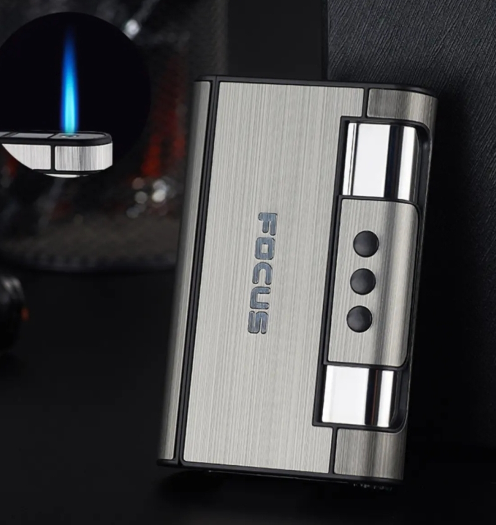 Picture of Gas Lighter Inside Cigarete Box Case Cigaretes Holder Automatic Storage Box new model