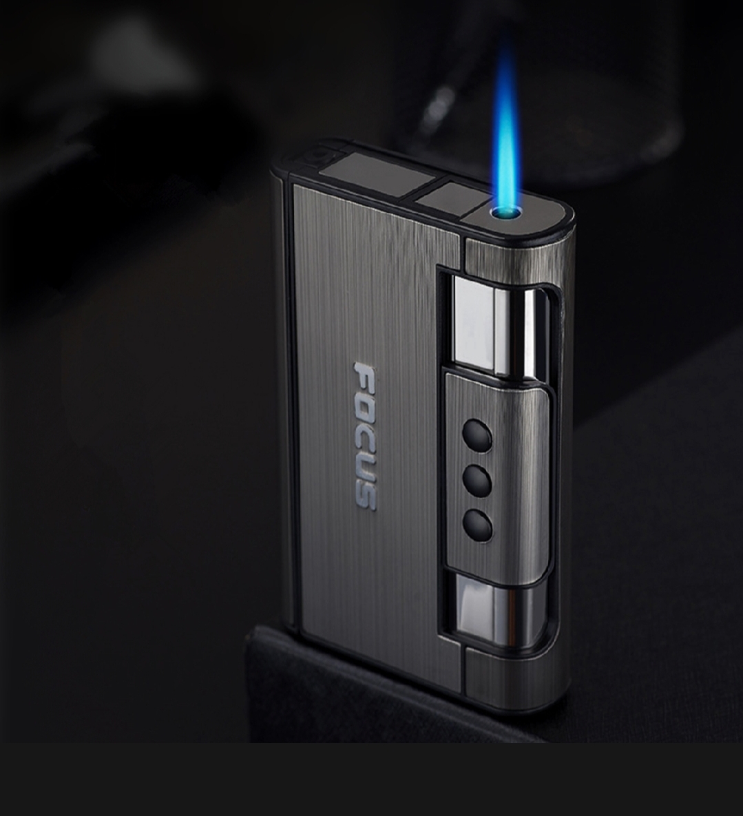 Picture of Gas Lighter Inside Cigarete Box Case Cigaretes Holder Automatic Storage Box new model