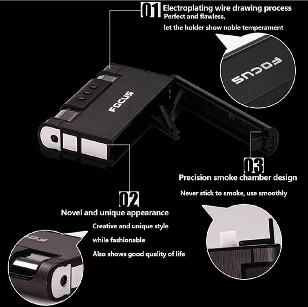 Picture of Gas Lighter Inside Cigarete Box Case Cigaretes Holder Automatic Storage Box new model