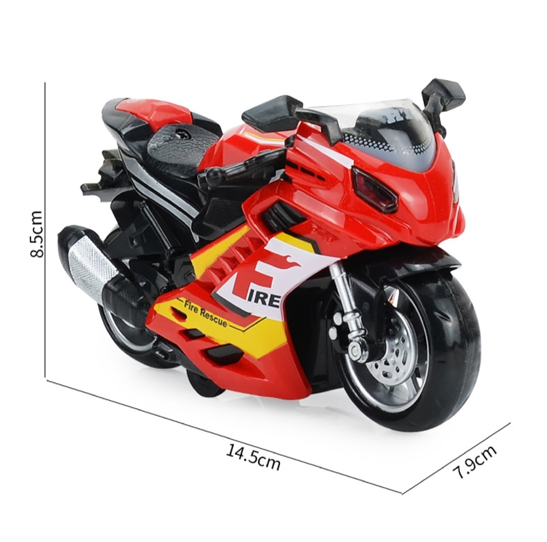 Picture of Kids Motorcycle Model Lighting Sound Effects Children Motorbike Toy Hobbies Model Swat Motorcycle Rescue Bike Friction Powered Action Special Police Motorcycle Emergency Vehicle Model Toy with Light Music Simulation - Multicolor