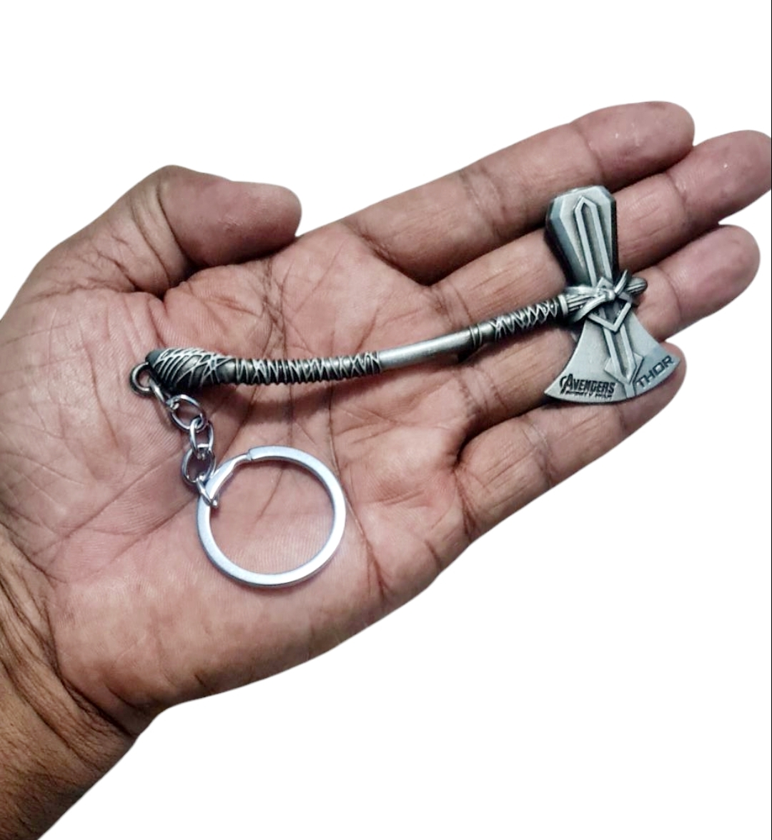 Picture of Thor Stormbreaker keychain European and American film and television peripheral accessories Infinity War Thor's hammer shape alloy keychain pendant small gift