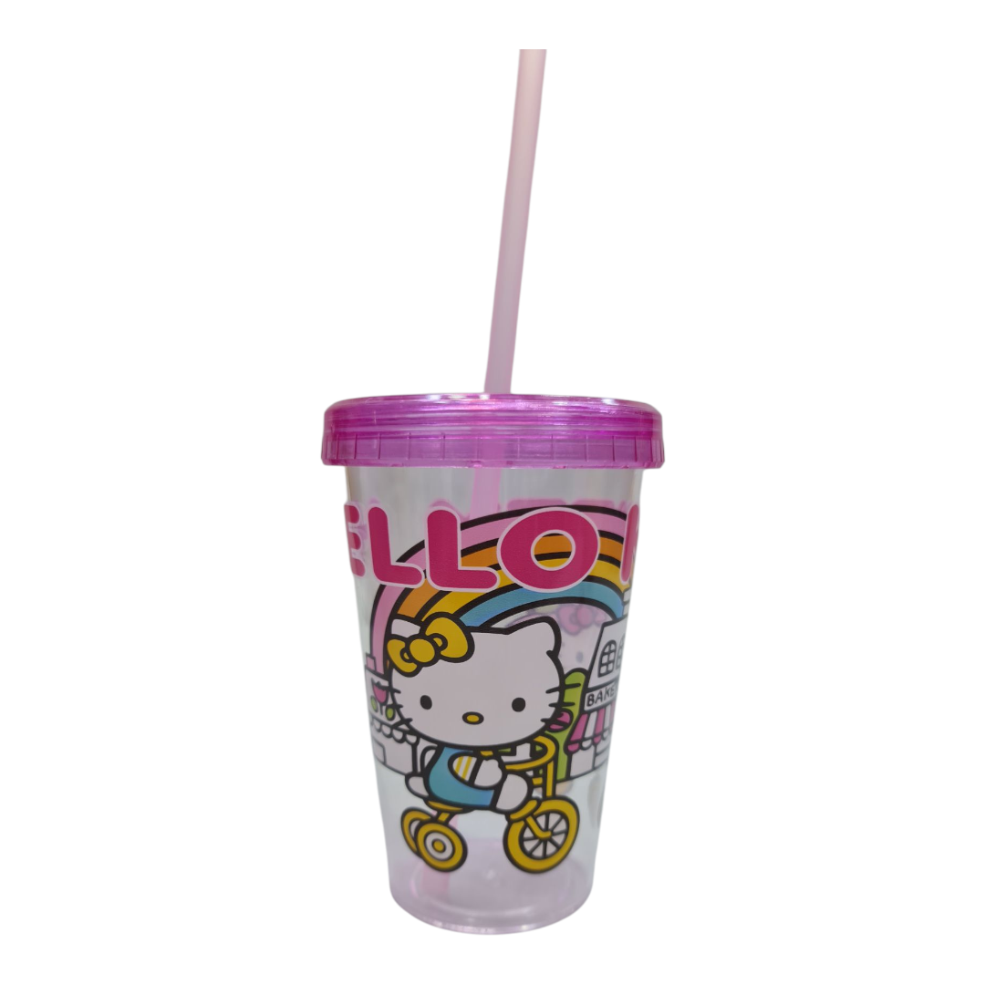 Picture of juice jar Hello Kitty Frozen mermaid  Design Slipper plastic acrylic with Straw juice pot Baby juice glass new design