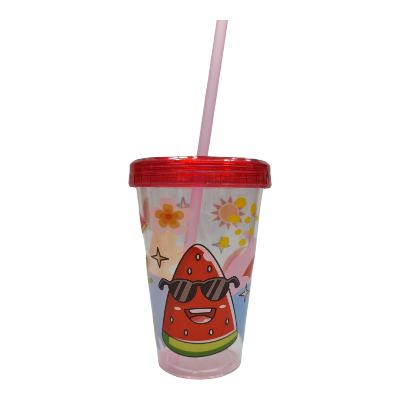 Picture of juice jar Hello Kitty Frozen mermaid  Design Slipper plastic acrylic with Straw juice pot Baby juice glass new design