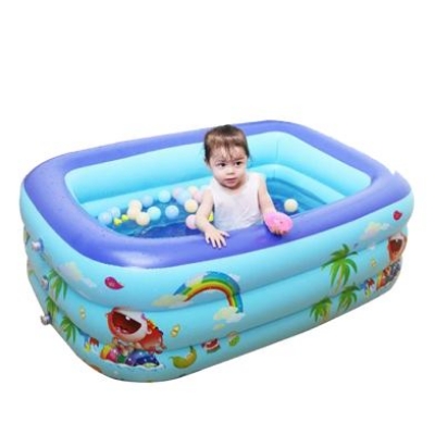 Picture of Kids Baby Children lInflatable Swimming Pool Bath Tub Portable Outdoor Summer Water Fun Play Toy Length-150Cm,