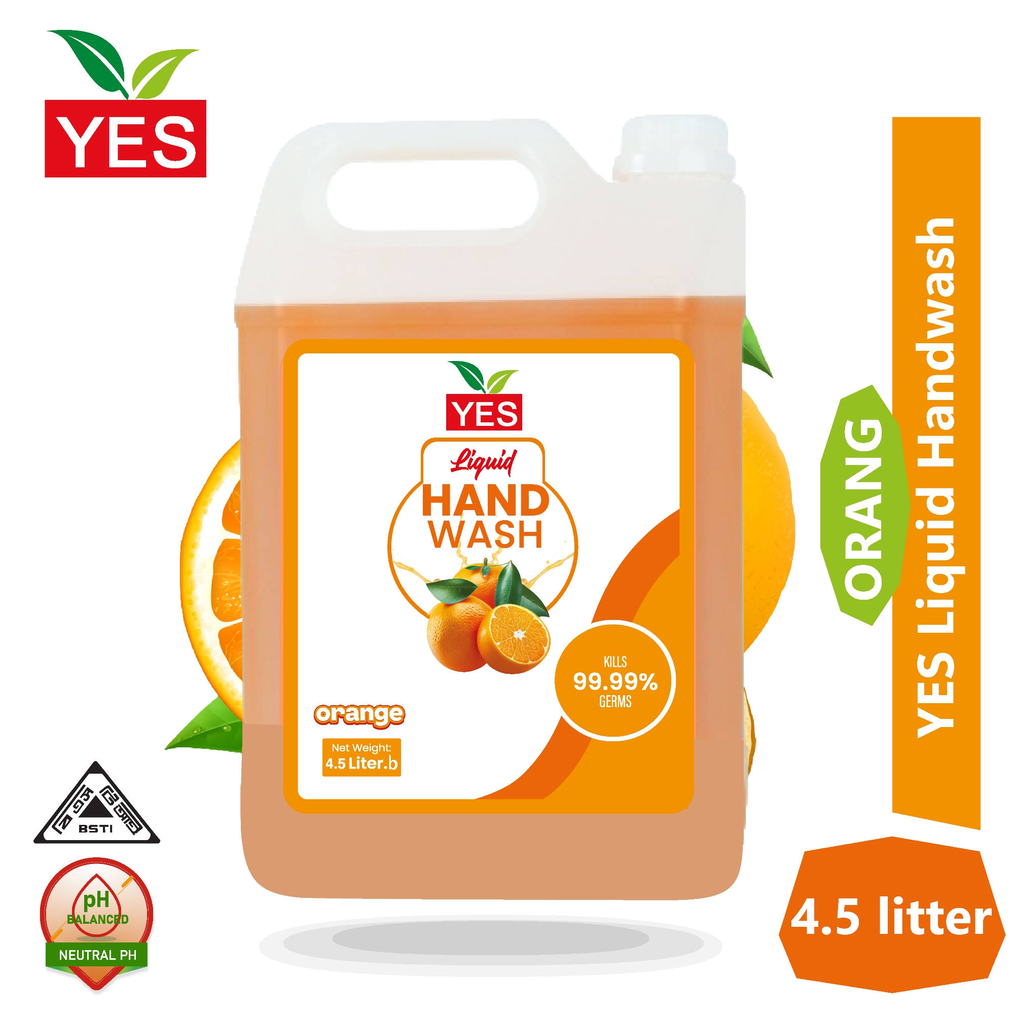 Picture of Yes Hand wash Liquid Orange  4.5Ltr & Mr Boss Glass Cleaner Spray + Refill 350ml (Combo)