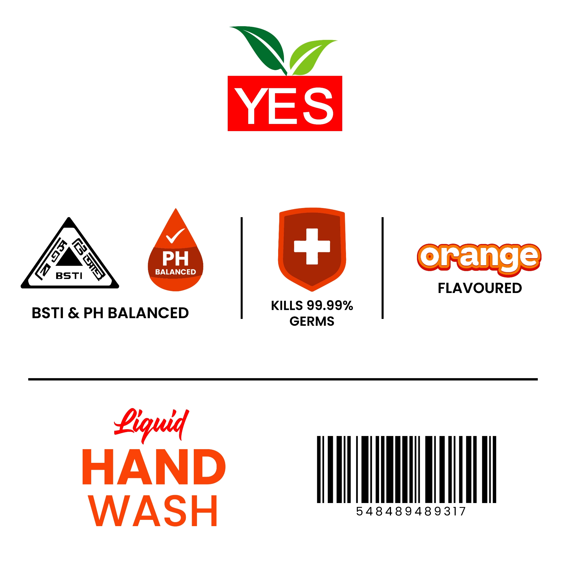 Picture of Yes Hand Wash Liquid Orange - 250ml