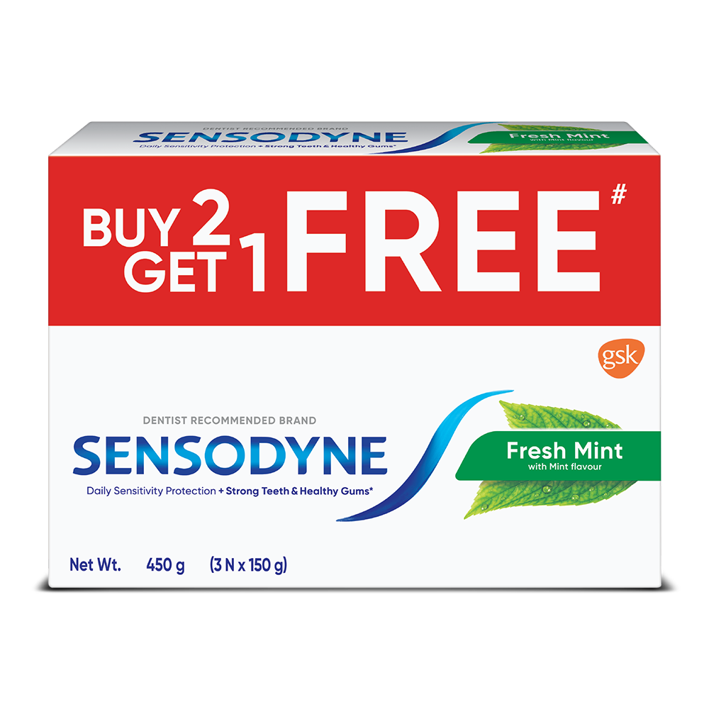 Buy Sensodyne Toothpaste Freshmint Combo (2+1) 150gm keeps mouth fresh & clean with 24/7 sensitivity protection at best price in Bangladesh 