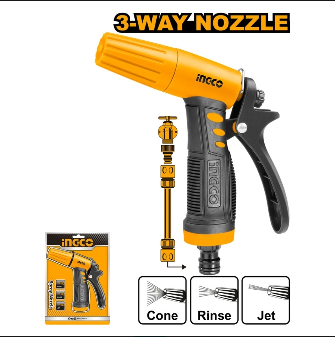 Picture of Ingco 3 Pattern Garden Hose Spray HWSG032
