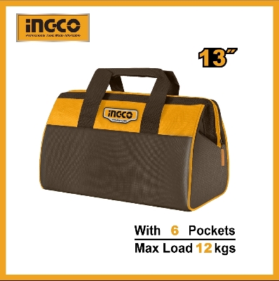 Picture of INGCO 13" Tool Bag Organizer with Wide Mouth Water-proof Multi-use Tool Tote Bag HTBG281328