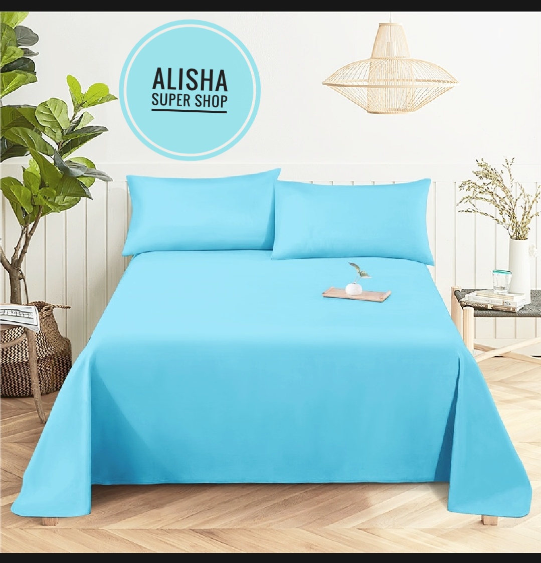 Picture of new exclusive design luxurious fashionable king size one colour  bed sheets with 2 pillow cover