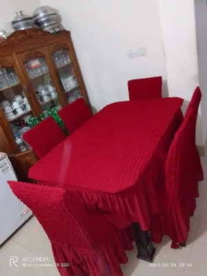 Picture of New unique design  fashionble  regular sizeTurkey elastic matchings  6 chair &1 dining table cover from alisha super shop