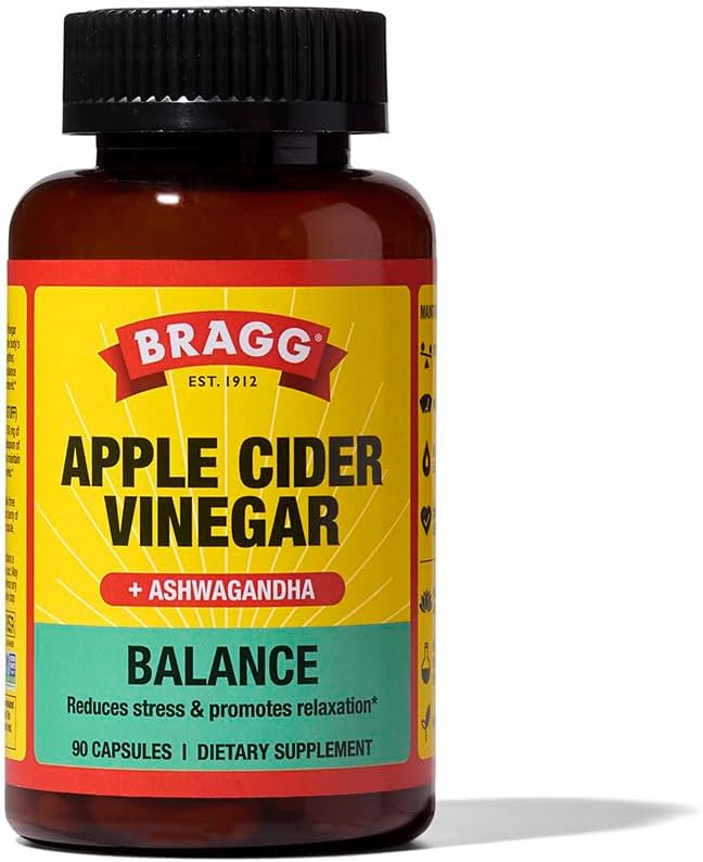 Picture of Bragg Apple Cider Vinegar Plus Ashwagandha Balance 90 Capsules
