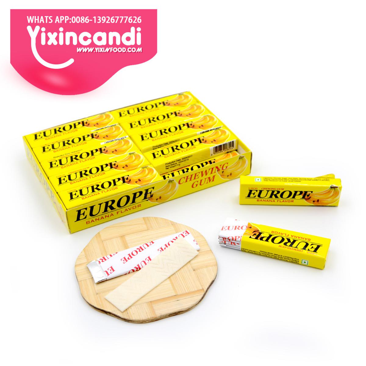 Picture of Europe Chewing Gum Banana Flavor 20 Box =5 Sticks Per Box