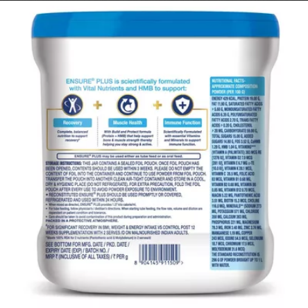 Picture of Ensure Plus Drink Powder Vanilla Flavour 375 gm