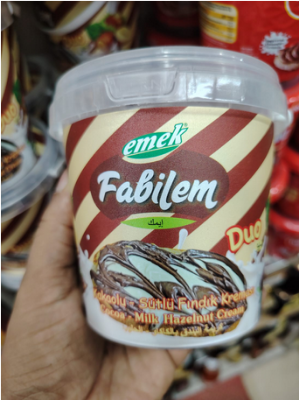 Picture of FABILEM DUO HAZELNUT CREAM WITH COCOA & MILK CREAM SPREAD 350g