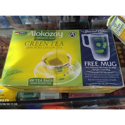 Picture of Alokozay Premium Green Tea 100 Tea Bags Free Mug Dubai
