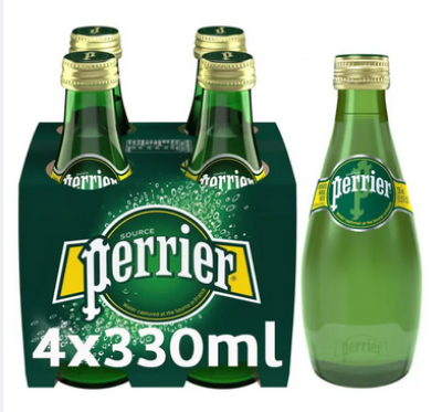Picture of Perrier_Sparkling Natural Mineral Water Glass Bottle 330ml (Pack of 4)