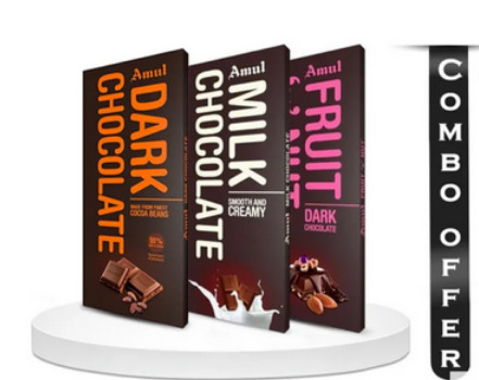 Picture of Combo of Dark, Milk, Fruit N Nut Chocolate - 150 gm pack of 3