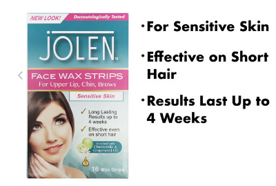 Picture of Jolen Face Wax Strips Sensitive Skin 16 Wax Strips