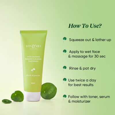 Picture of Dot and Key Cica Calming Blemish Clearing Face Wash with Salicylic Acid & Green Tea-15ml