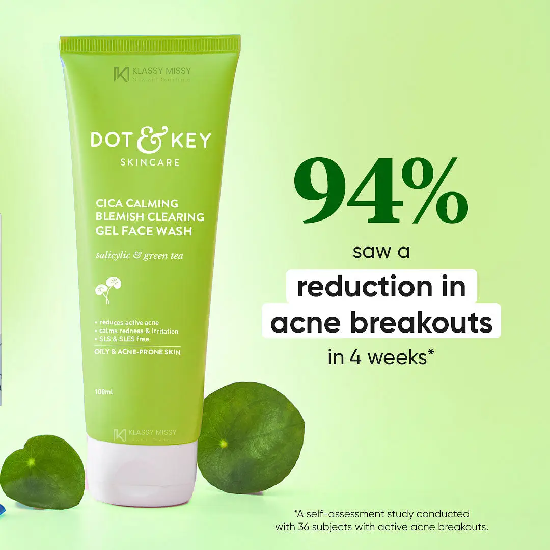 Picture of Dot and Key Cica Calming Blemish Clearing Face Wash with Salicylic Acid & Green Tea-15ml