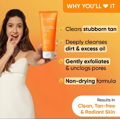 Picture of Dot and Key Mango Detan Gel Facewash with Glycolic and Niacinamide for All Skin Types-100ml (India)
