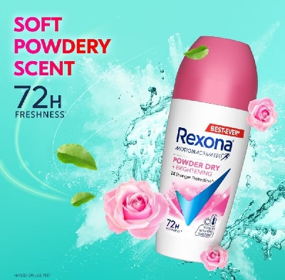 Picture of Rexona Men Motion Activated Powder Dry + Brightening 72h 3x Stronger Protection Roll-On-45ml
