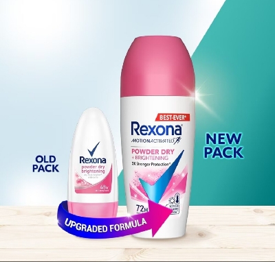 Picture of Rexona Men Motion Activated Powder Dry + Brightening 72h 3x Stronger Protection Roll-On-45ml
