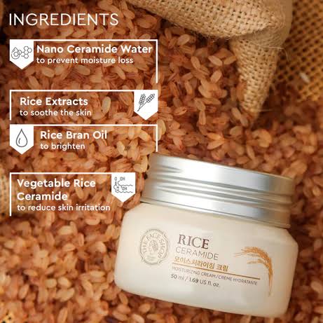 Picture of THE FACE SHOP Rice Ceramide Moisturizing Cream | Rich Moisturizer for Smooth & Glowing Skin |