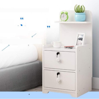 Picture of  Meraj Furniture  Bedside Table, 2 locker Drawer with Storage Shelf  JIMEOG Night Simple and modern Stand Bedroom Furniture Quarto Cabinet Bedside Table