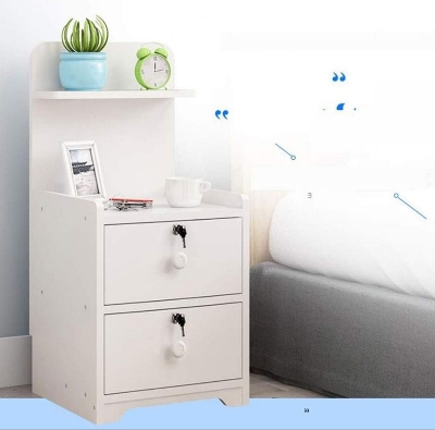 Picture of  Meraj Furniture  Bedside Table, 2 locker Drawer with Storage Shelf  JIMEOG Night Simple and modern Stand Bedroom Furniture Quarto Cabinet Bedside Table
