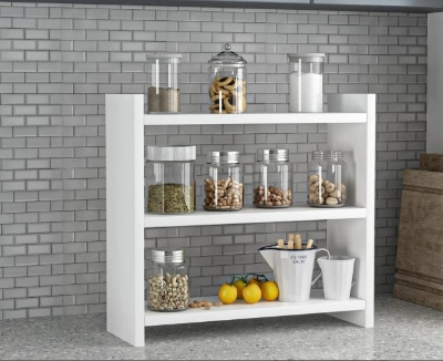 Picture of  Meraj Furniture  Spice Shelf Counter | Wood Countertop Spice Rack Organizer | Modern Shelving, Office Organizer, Kitchen Rack Wooden Shelf for Spices | Essential Oil Storage | Rustic Kitchen Decor (18x24x6)