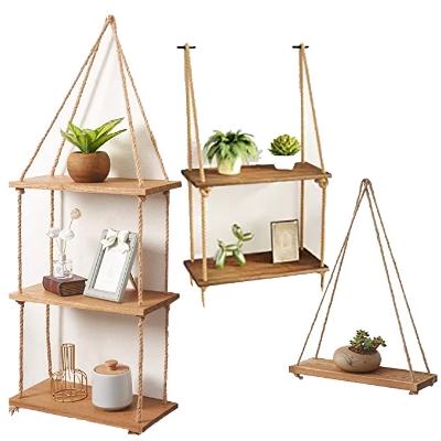 Picture of  Meraj Furniture  Wall Hanging Shelf-Bedroom, Wall Decoration Unique Collection 3 Layer Hanging Aesthetic Board Showpieces Rack