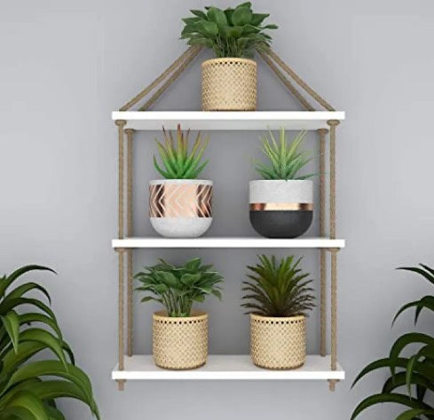 Picture of  Meraj Furniture  Wall Hanging Shelf-Bedroom, Wall Decoration Unique Collection 3 Layer Hanging Aesthetic Board Showpieces Rack