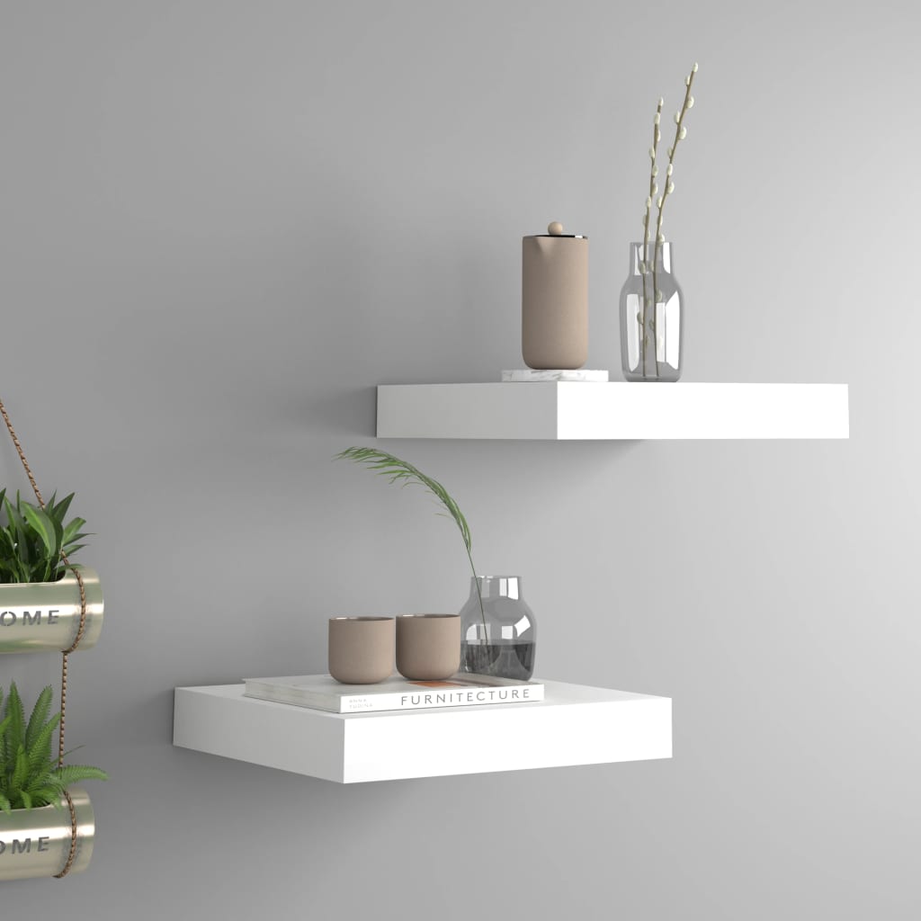 Picture of  Meraj Furniture Suspended shelves 2 pcs. White 30x15cm MDF Wall decor  shelf