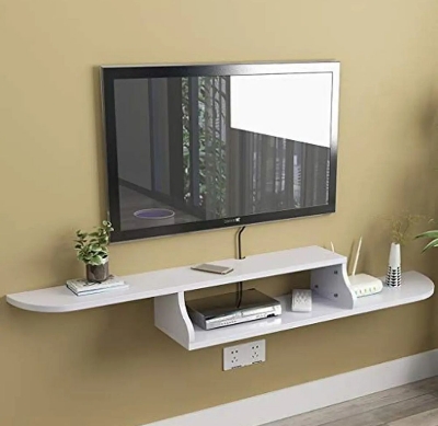 Picture of Meraj Furniture Floating TV Stand Wall Mounted Media Console Entertainment Storage Shelf Set-top Box Stand Hanging Wi-Fi Router Storage Wall Mount Shelves