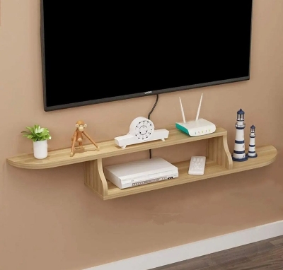 Picture of Meraj Furniture Floating TV Stand Wall Mounted Media Console Entertainment Storage Shelf Set-top Box Stand Hanging Wi-Fi Router Storage Wall Mount Shelves