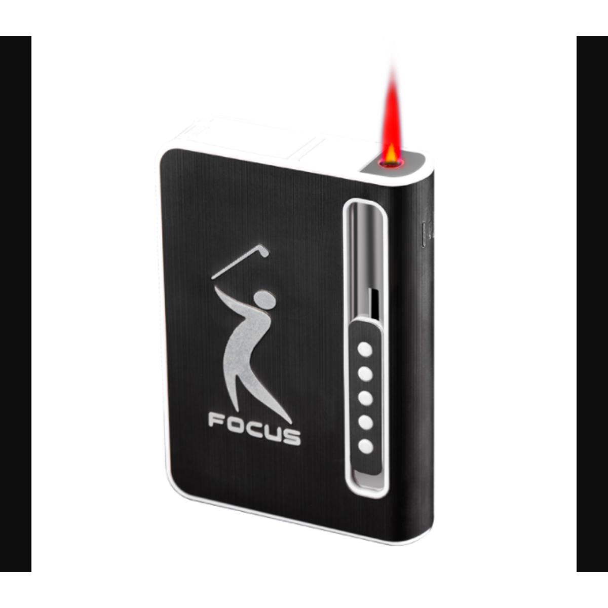 Picture of Excellent FOCUS Portable Metal Cigarette Boxes With Jet Lighter