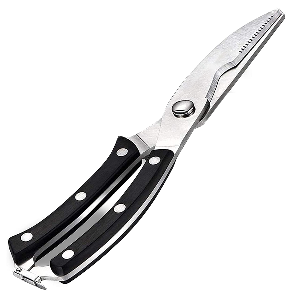 Picture of Poultry Shears - Come-Apart Kitchen Scissors - Heavy-Duty Shears With Grip Handles For Poultry- Fish- Seafood- Herbs- And Meat - Wood Color
